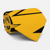  geel, zwart Zigzap Abstract Art Deco 4 Stropdas (Opgerold)