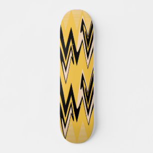 Geel, zwart Zigzap Abstract Kunstdeco Skateboard