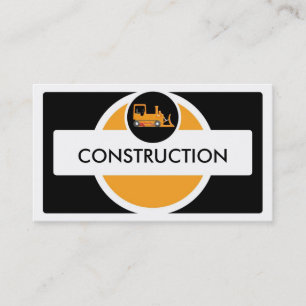 Geel zwarte bulldozer constructie visitekaartjes