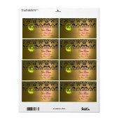 GEEL ZWARTE DAMASKMONOGRAM, topaz Etiket (Full Sheet)
