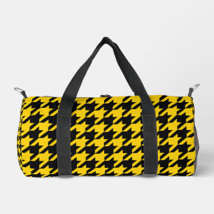 Geel Zwarte Houndstooth Check Plunjezak