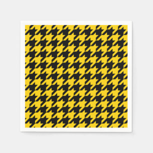 Geel Zwarte Houndstooth Check Servet