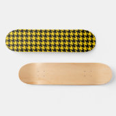 Geel Zwarte Houndstooth Check Skateboard (Horizontaal)