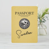 Geel Zweeds paspoort Bewaar de datum Save The Date (Staand voorkant)