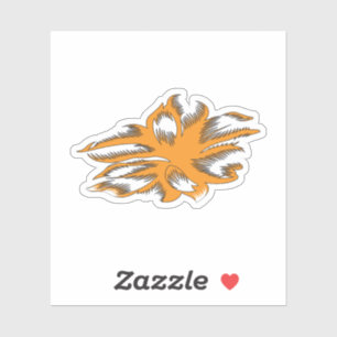 Geelachtig Sinaasappel, orang geel decoratief Sticker