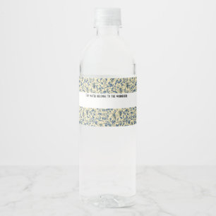 Geelblauw toile water label waterfles etiket