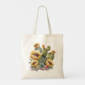 Geelbloeiende Cactus Tote Bag (Achterkant)