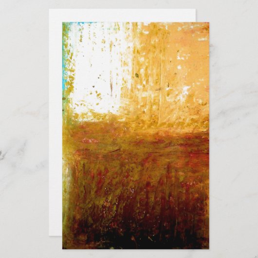 Geelbruin Abstract Briefpapier (Voorkant / Achterkant)