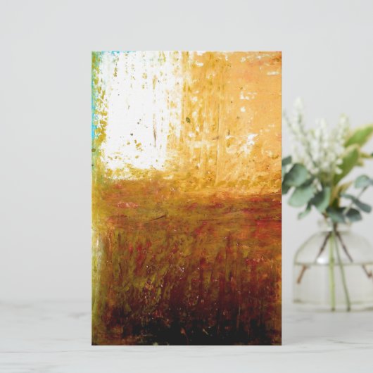 Geelbruin Abstract Briefpapier (Staand voorkant)