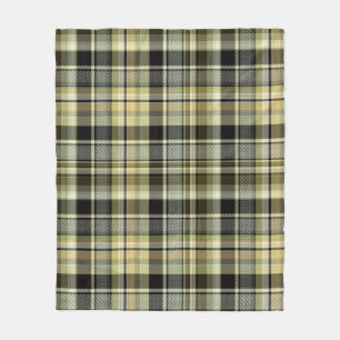 Geelbruin geruit tartanpatroon. fleece deken