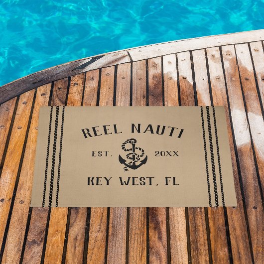 Geelbruin | Robuuste anchor Persoonlijke naam boot Deurmat