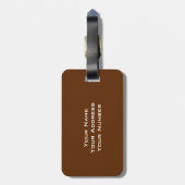 Geelbruin Sinaasappel verticale strepen monogram Bagagelabel (Achterkant verticaal)