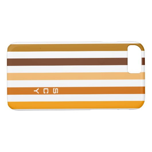 Geelbruin Sinaasappel verticale strepen monogram Case-Mate iPhone Case (Achterkant (Horizontaal))
