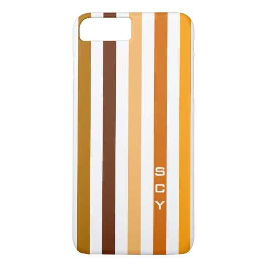 Geelbruin Sinaasappel verticale strepen monogram Case-Mate iPhone Case (Achterkant)