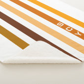Geelbruin Sinaasappel verticale strepen monogram Sherpa Deken (3/4)