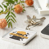 Geelbruine retro sleutelhanger (Zijkant)