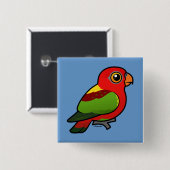 Geelbruine roofroos vierkante button 5,1 cm (Voorkant /achterkant)