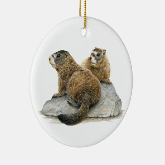 Geelbuik Marmots Keramisch Ornament (Rechts)