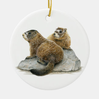 Geelbuik Marmots Keramisch Ornament