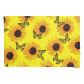 geelbuikvliegen en zonnebloemen, kussensloop (Voorkant)