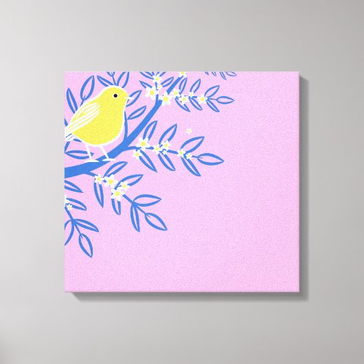 Geelgele vogel canvas afdruk (Voorkant)