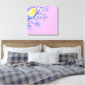 Geelgele vogel canvas afdruk (Insitu (Slaapkamer))