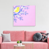 Geelgele vogel canvas afdruk (Insitu (Woonkamer))