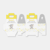 Geelgrijs Olifant Polka Dot Neutral Baby shower Bedankdoosjes (Uitgevouwen)
