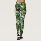 Geelgroene Dahlia Leggings (Achterkant)