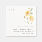 Geelgroene waterverf roos bruidsdouche servet (Voorkant)