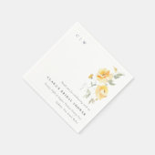 Geelgroene waterverf roos bruidsdouche servet (Hoek)