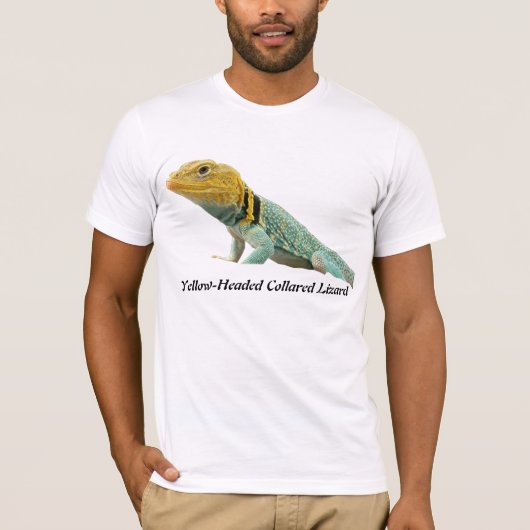 Geelhoorbare gekleurde hagedis t-shirt (Voorkant)