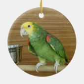 Geelkopte Amazon Parrot Keramisch Ornament (Achterkant)