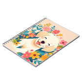 Geelpooljufferduif in het midden van de bloemen notitieboek (Linkerzijde)