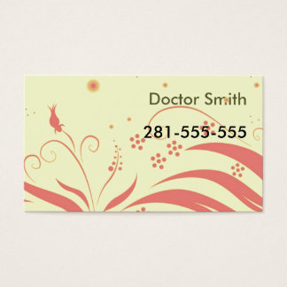 geelroze patroon, Doctor Smith, 281-555-555 Visitekaartjes