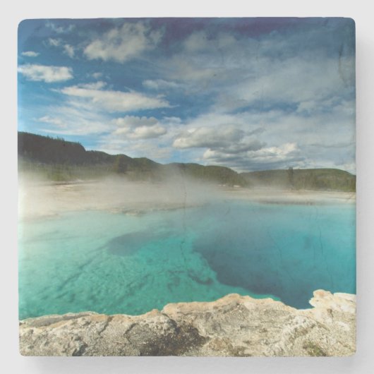 geelsteen stenen onderzetter (Voorkant)