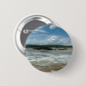 Geelstenen warme grond, geyser ronde button 5,7 cm (Voorkant /achterkant)