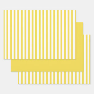 Geelwit Eenvoudige Stripes Patroon Geometrisch Inpakpapier Vel