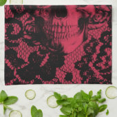 Geelzucht in rood en zwart theedoek (Gevouwen)