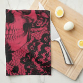 Geelzucht in rood en zwart theedoek (Quarter Fold)