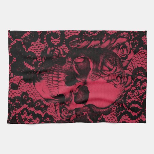 Geelzucht in rood en zwart theedoek (Horizontaal)