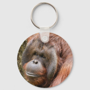 Geelzuchtige mannetjesorangutaan sleutelhanger