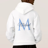 Geen aangepaste monogram naam witte en blauwe doze (Achterkant)