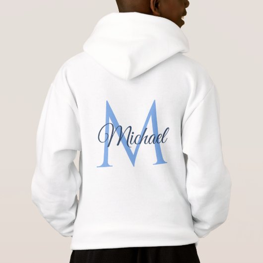 Geen aangepaste monogram naam witte en blauwe doze (Achterkant)