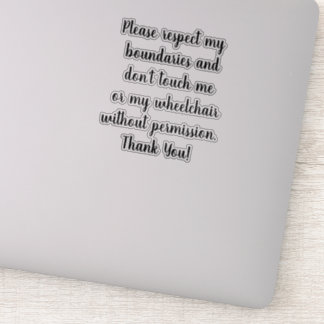 Geen aanraking Rolstoel sticker duidelijk