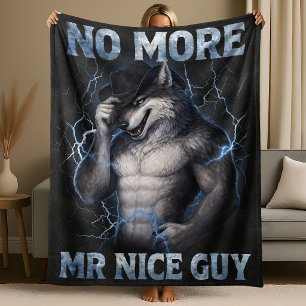 Geen aardige jongen meer Grappige Alpha Wolf Meme Fleece Deken