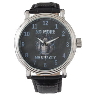 Geen aardige jongen meer Grappige Alpha Wolf Meme Horloge