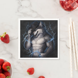 Geen aardige jongen meer Grappige Alpha Wolf Meme Servet