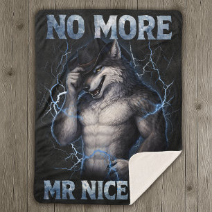 Geen aardige jongen meer Grappige Alpha Wolf Meme Sherpa Deken