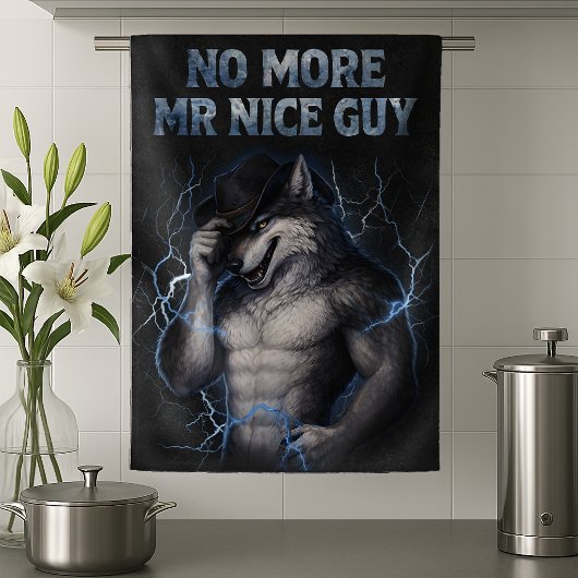 Geen aardige jongen meer Grappige Alpha Wolf Meme  Theedoek